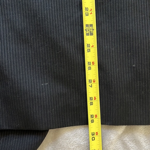 Mens suit blazer jacket black pin stripe detail 40 short wool - Picture 7 of 9